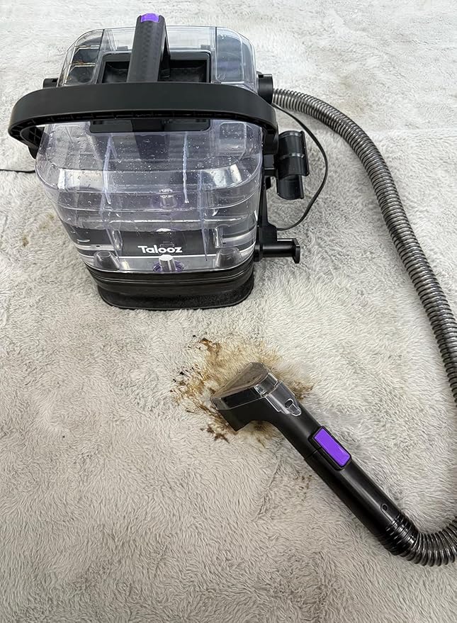 Electric Carpet Cleaner - 400W Powerful SuctionDeep Stain Removal Dual-Tank System (2L Clean/0.8L Dirty) Portable Deep Cleaner for Carpet Interiors-C10