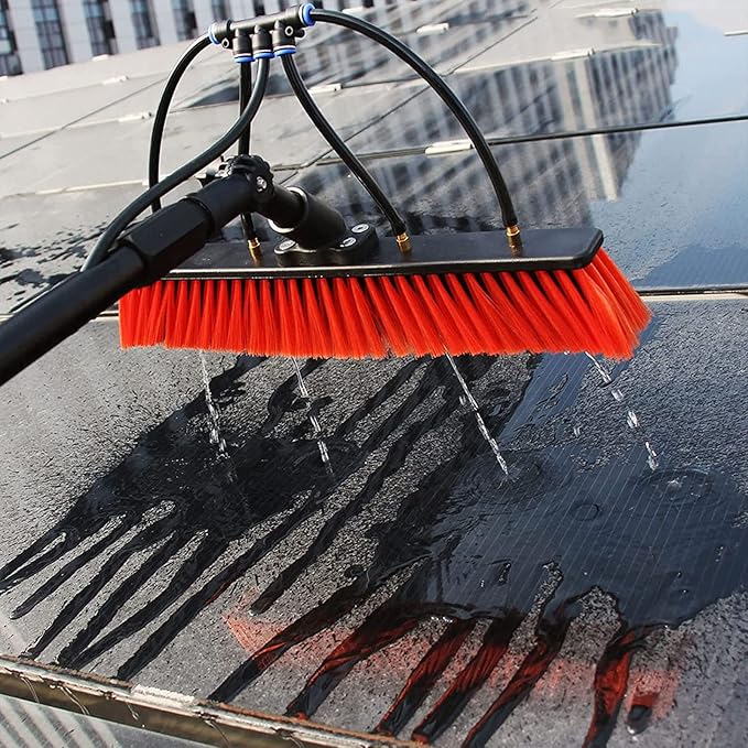Water Fed Pole Kit Extension Pole Window Washer Wand Outdoor Window Cleaner Brush Solar Panel Cleaning Tool Washing Tall Glass Cleaning Poles Telescopic Water Fed Brush55cmbrush-20FT/6M