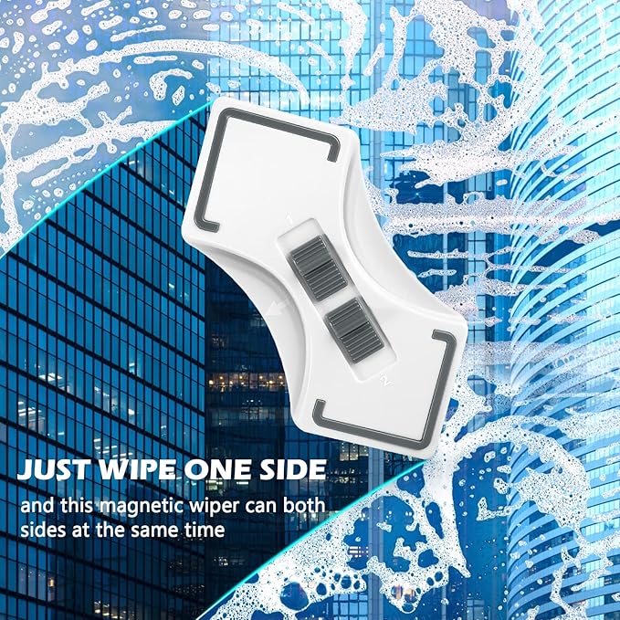 Magnetic Window Cleaner Tool - Adjustable Double-Sided Glass Wiper for Efficient Cleaning