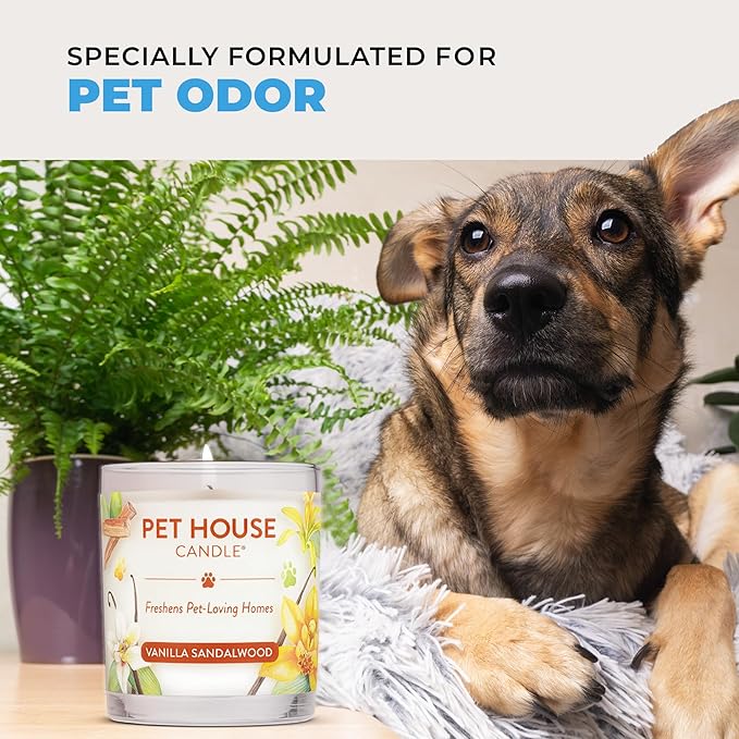 Pet House Candles Plant-Based Long Lasting Clean Burning Scented Candles for Pet Odor - Lilac Garden 2 Pack
