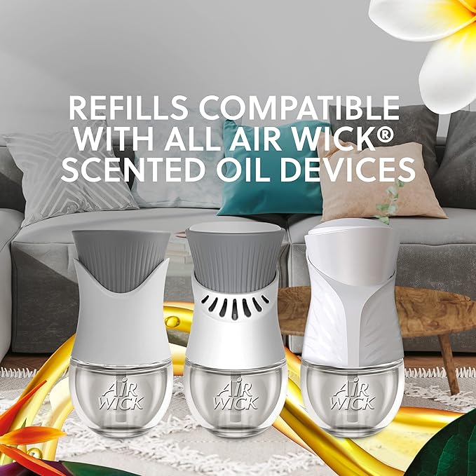 Air Wick Plug in Scented Oil Starter Kit 2 Warmers + 6 Refills Hawaii Essential Oils