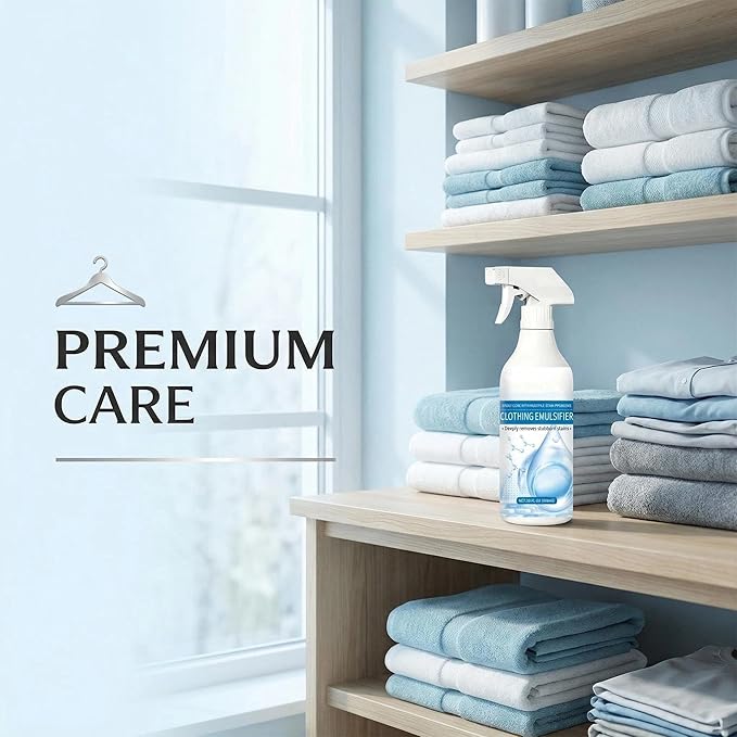 300ML Clothing Emulsifier Non-ionic Laundry Pre-Treatment Fly Cleanse Spray Powerful Stain Remover Clothes Dry Clean Spray No Damage Fabric Spot Also Features Smoothing Properties (2 bottle)