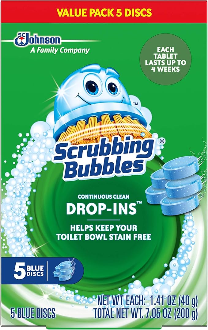 Scrubbing Bubbles Continuous Clean Drop-Ins Blue Discs 5 count 7.05 Ounces (5)
