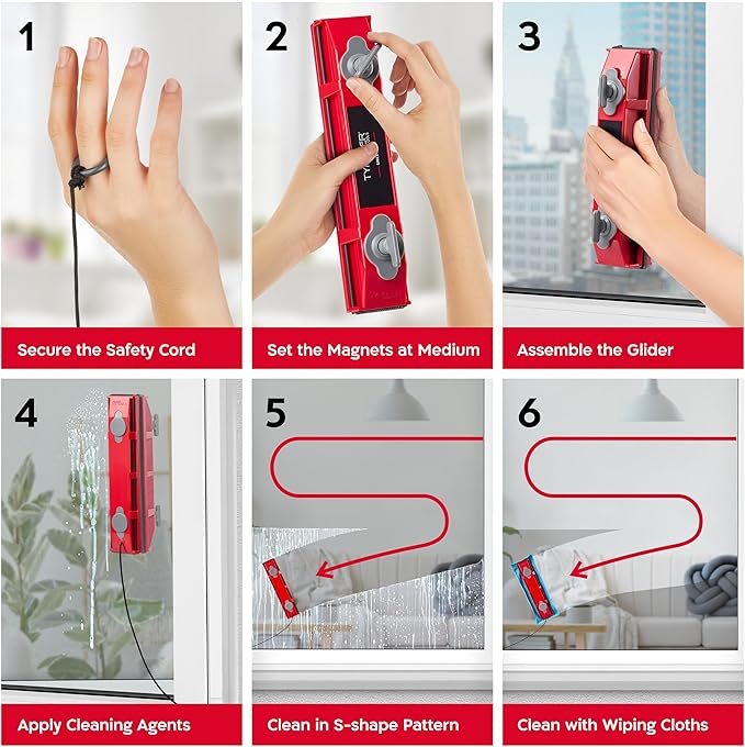 Tyroler Outside Magnetic Window Cleaner Tool | The Glider S-1 AFC Double-Sided Window Cleaner Tool Fits Windows 0.1-0.4 Thick | Magnet Window Cleaner | Magnetic Glass Cleaner | Limpiador magnetico