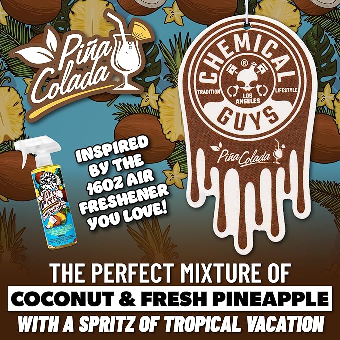 Chemical Guys Car Fresheners Hanging Air Fresheners Variety Scent Pack 12 Pack - for Cars Home Garage Workspace Dorm Room &amp More (4 x 3 Packs Black Frost Cherry Pina Colada)