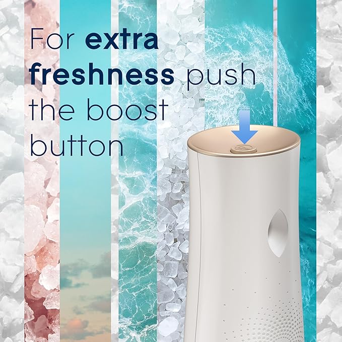 Glade Automatic Spray Refill Sky &amp Sea Salt Scented Air Freshener for Home and Bathroom 6.2 Oz 6 Count