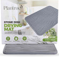 Stone Dish Drying Mat for Kitchen Counter - Super Absorbent Fast Drying Diatomaceous Earth Prevents Water Build-Up Non-Slip &amp Heat Resistant 15.75 X 11.75 Dark Gray