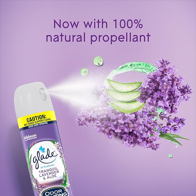Glade Air Freshener Room Spray Tranquil Lavender &amp Aloe 8.3 oz 6 Count
