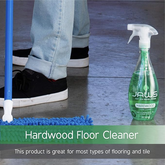 JAWS Cleaners Home Cleaning Kit Multi-Surface Kitchen Glass Shower and Hardwood Floor 2 Refill Pods Included. Refillable Cleaning Supplies.