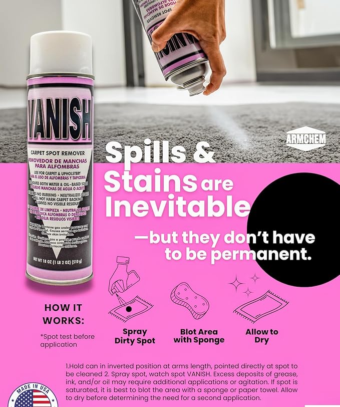 Vanish Carpet Spot Remover - Instant Stain Remover for Carpet &amp Upholstery Leaves No Residue (2)