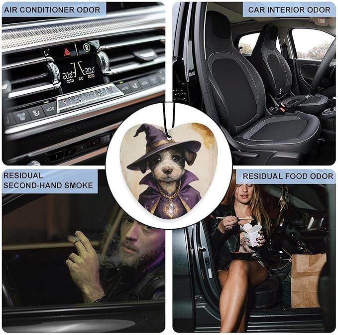 5PCS Car Air Freshener Hanging Personalized Double Sided Wizard Pup Car Fresheners Long Lasting New Cars Scents Cute Automotive Freshies for Closets Drawers (tea)