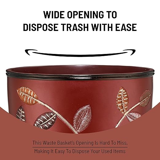 Zahari Home Decorative Trash Can for Bathroom Office &amp Bedroom - 2.1 Gallons Stylish &amp Small Trash Can for Dorms Desktop &amp Restroom - Chic Waste Basket for Compact Spaces Aubury