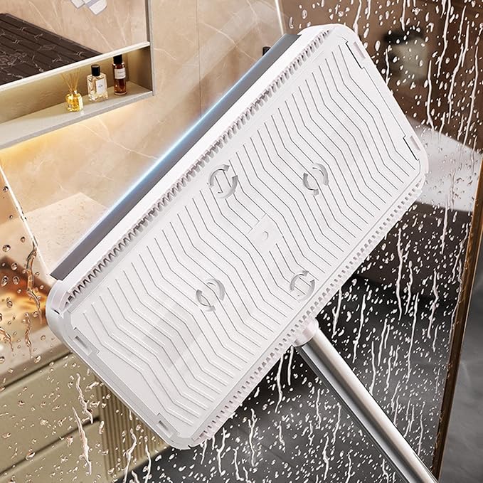 No Wash Mop Automatic Clip Design 16x110cm Mini Mop Zero Touch Cleaning Tool Wet and Dry Use for Home Kitchen Bathroom Living Room Hardwood Tile Laminate Floor