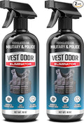 Vest Odor Remover Spray – for Police Gear Law Enforcement Accessories &amp Tactical Equipment – Non-Toxic Residue-Free Long-Lasting Fresh Scent – 2 Pack