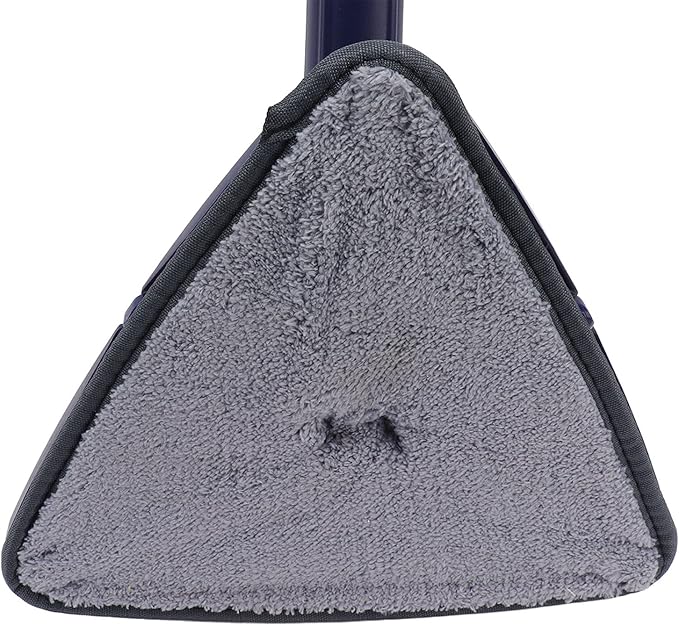 Pwshymi Adjustable Rotatable Triangular Wall Mop with Long Handle for Dead Corner for Kitchen Bathroom Bedroom Living Room Made of Stainless Steel ABS Gray 27CM Fit for Daily Household