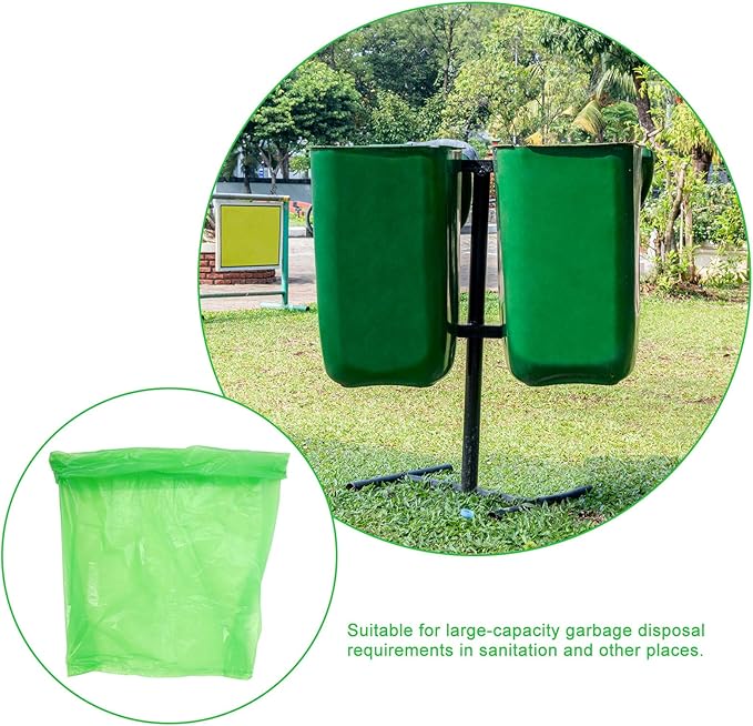 Heavy Duty Tear-resistant Large Trash Bags 50pcs 80x100cm Green Plastic Garbage Bags for Commercial Hotel Restaurant and School Use