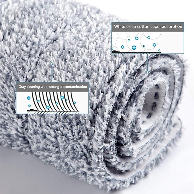 Ultra-fine Fiber Flat mop Comes with 1 Reusable Microfiber Cloth 360-degree Rotating for Both Wet and Dry use