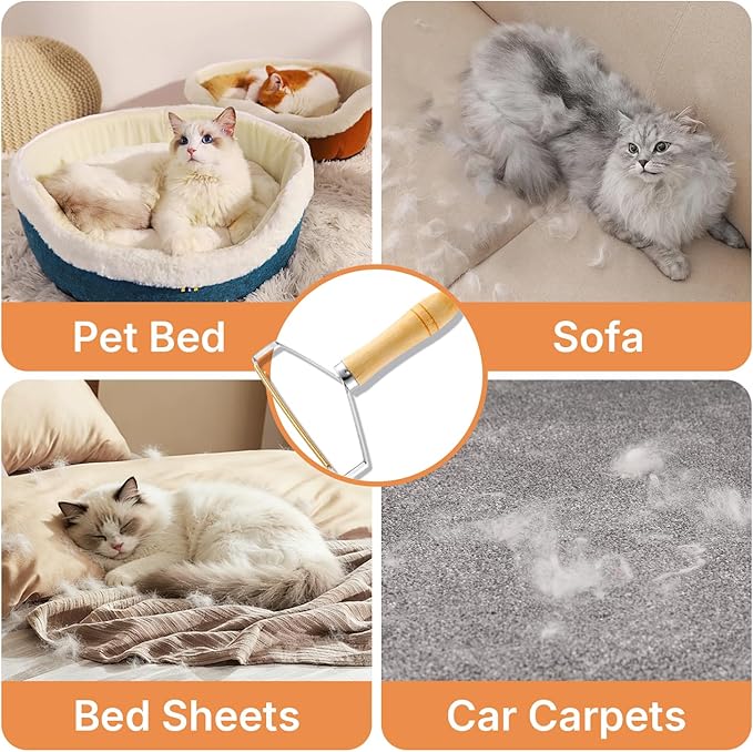 Carpet Rake for Pet Hair Removal 4 in 1 Reusable Pet Hair Removal Tool Kit 50'' Adjustable Long Handle Dog &amp Cat Hair Remover Broom with Handle &amp 2 Pets Hair Removal Gloves for Carpets Rugs
