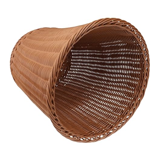 Rattan Woven Trash Can Household Wastebasket for Living Bedroom Office Multipurpose Storage Basket Without Lid Random Color Random Color