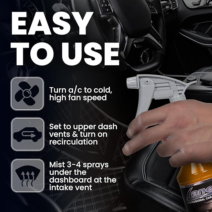 Lane's Premium Car Air Fresheners - Vanilla Scent Water Based - 32oz Eliminate Bad Odors of Pet &amp Food From Car Interior Leather Carpet Upholstery Great For Cars Trucks SUVs RVs &amp More