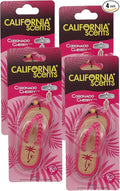California Scents Scented Sandal Hanging Car Air Freshener - Odor Eliminator for Strong Odor - Flip Flop Car Fresheners (Coronado Cherry 4 Packs)
