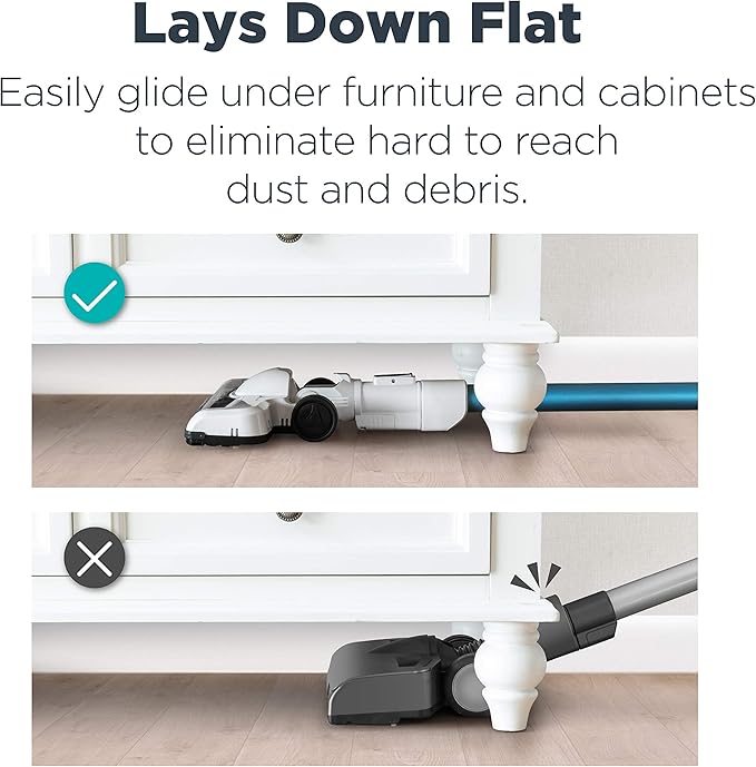 Eureka NEC185 Cordless Stick Vacuum Cleaner Convenient for Hard Floors Rechargeable Handheld Vacuum Cleaner Portable with Powerful Motor Efficient SuctionWhite