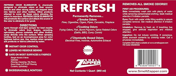 Odor Eliminator Liquid 32 Fl Oz Quart Spray Bottle