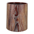 BESTonZON Retro Wood Grain Trash Can 8L Open Wastebasket for Office and Home Plastic Rubbish Bin with Inner Handle Farmhouse Style Bedroom and Bathroom Accessories