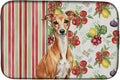 Caroline's Treasures Red Italian Greyhound Vegetables Dish Drying Mat Absorbent Dish Drying Mat Pad for Kitchen Counter Dish Drainer Mat for Countertop 14 x 21 Multicolor