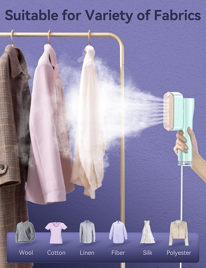 Steamer for ClothesSundu Portable 2-in-1 Travel Steamer&ampIron15s Fast Heat-up100ml Water TankIroning Gloves25 Min Powerful Continuous Steam1200W&amp4 Modes Light Steam Iron for Travel&ampHo