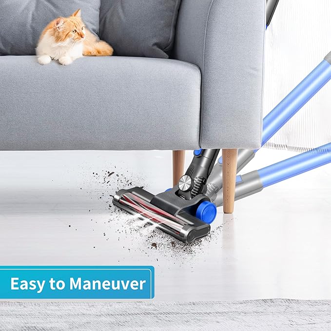 Cordless Stick Vacuum Cleaner 45 Minutes Run-Time 4 in 1 Lightweight Stick Vacuum 200W 3 Power Modes HEPA Filter for Hardwood Floors Carpet Pet Hair Car (E20 Pro)