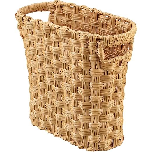 Wicker Waste Basket with Built-in Handles Multifunctional Mini Basket for Home and Office Compact Design and Durable Construction with Fine Artisanal Craftsmanship