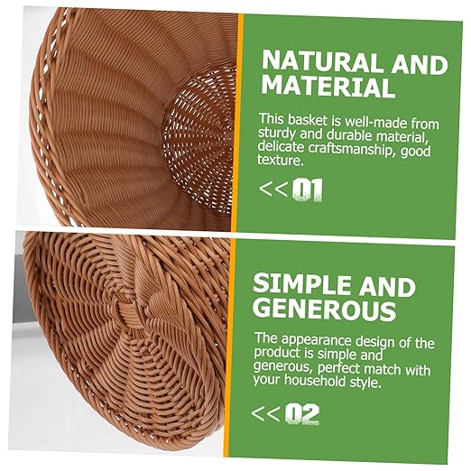 Mobestech Woven Rattan Trash Basket Household Rubbish Container No Lid Compact Wastebasket for Bathroom Bedroom Office Home Use Random Color Random Color