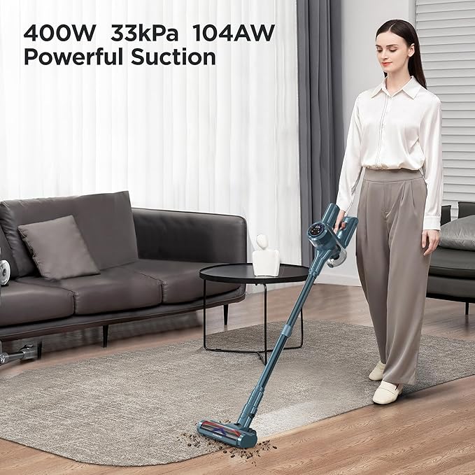 Cordless Vacuum CleanerStrong Suction &amp Powerful Stick VacuumUp to 50Mins RuntimeAutomatic Suction AdjustmentAll-in-One LED DisplayTangle-Free DesignLightweight Vacuum Cleaners for All Floor