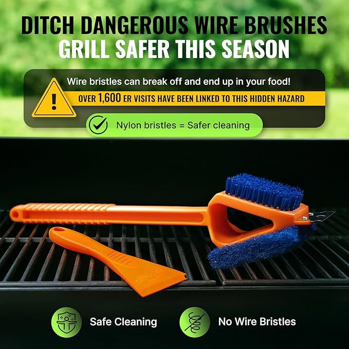 Citrusafe BBQ Grill Cleaner Spray 3in1 Grill Brush &amp Cookbox Scraper