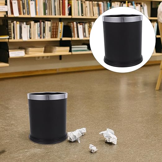Retardant Waste Basket Large Opening Trash Can for Bathroom Kitchen Home and Hotel Rooms Thickened Material Garbage Bin for Office and Guest Organization