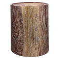 TIDTALEO Imitation Wood Grain Trash Can with Swing Lid 12L Double-Layer Round Wastebasket for Home Office Bathroom Kitchen Convenient Garbage Bucket