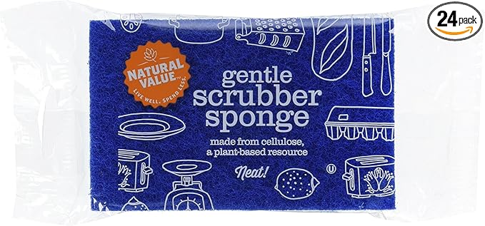 Natural Value Gentle Scrubber Sponge (Pack of 24)
