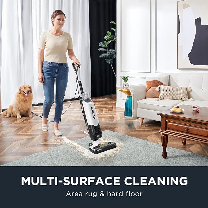 Eureka All in One Wet Dry Vacuum Cleaner and Mop for Multi-Surface Lightweight Self-Cleaning System for Hard Floors and Area Rugs 2-in-1 Corded