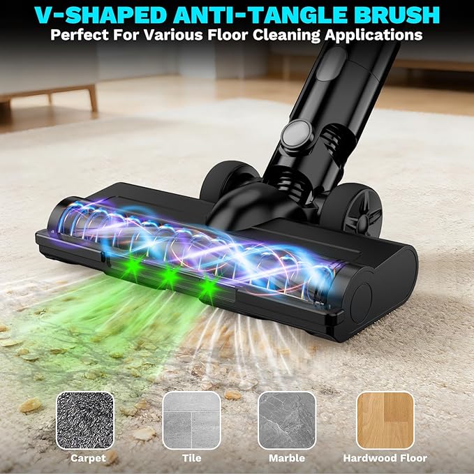 Cordless Vacuum Cleaner compatible with Makita 18V Battery 8-in-1 Stick Vacuum with Pet Brush 35KPA Suction 350W Brushless Motor Smart Touchscreen for Carpet Floor Car (Battery Not Included)
