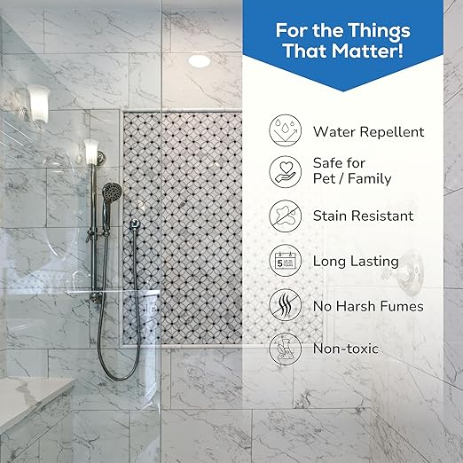 AQUA-X 16 Oz. Grout Sealer Clear Grout and Tile Sealer Natural Finish Professional Grade Indoor &amp Outdoor Fast Dry and Long Lasting Protection