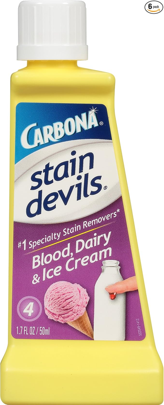 Carbona Blood Dairy &amp Ice Cream Laundry Stain Remover No. 4 Safe On Skin 1.7 Fluid Ounces (Pack of 6)
