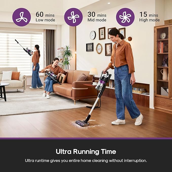 Eureka Cordless Vacuum Cleaner Lightweight Stick Vacuum Rechargeable for Hardwood Pet Hair Blue w/Clean Station Stylus Elite NEC490SE