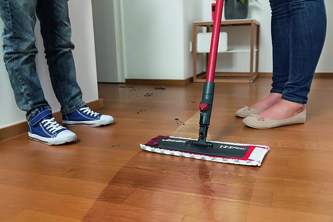 Vileda 1-2 Spray Mop - Microfibre Mop with Built-in Spray Reservoir No Bucket Required Suitable for All Floor Types