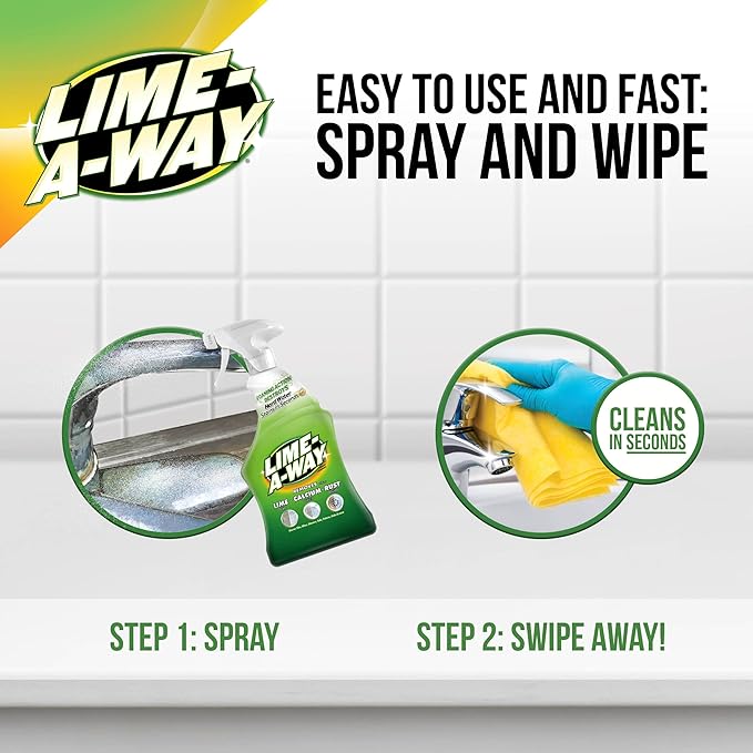 Lime-A-Way Bathroom Cleaner Removes Lime Calcium Rust 32 oz (Pack of 2)