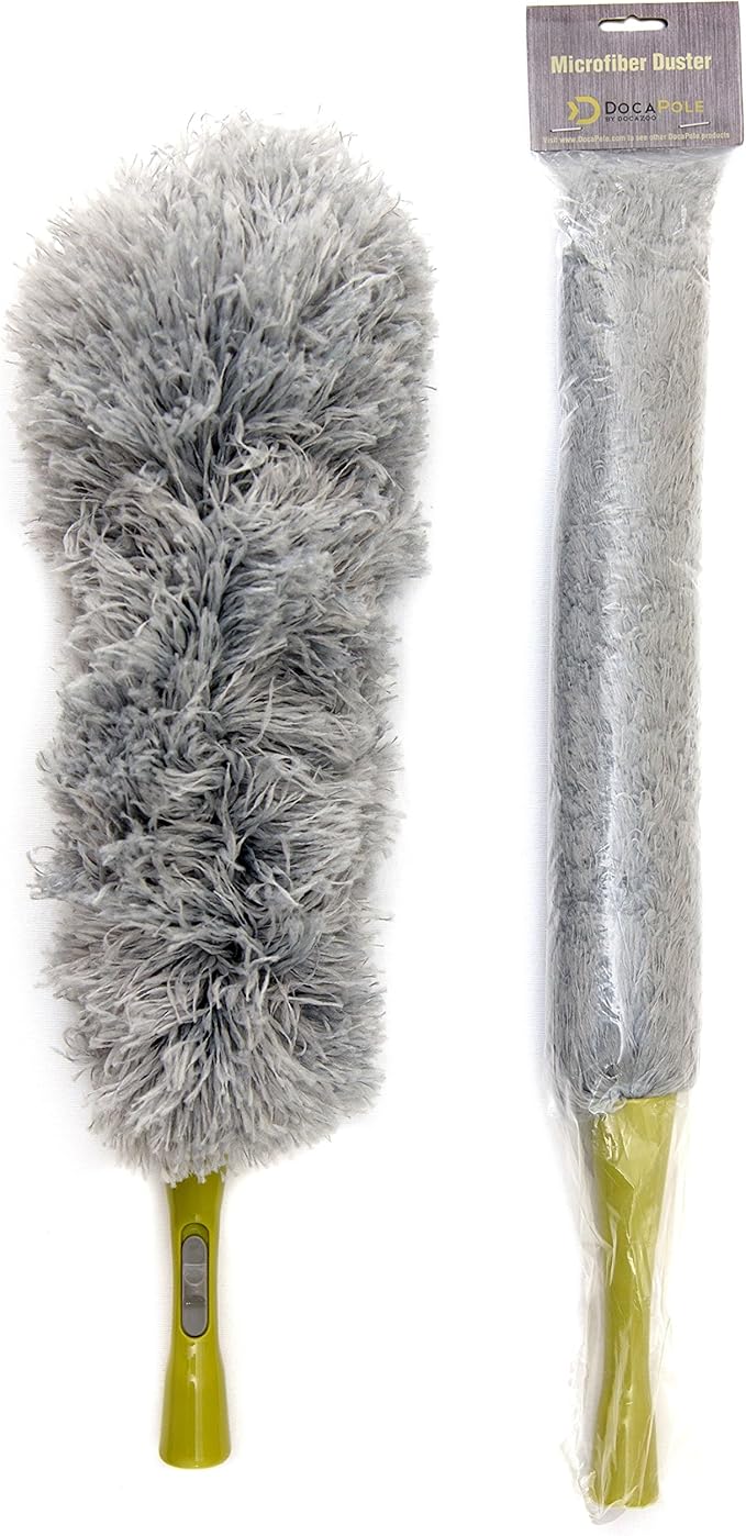 DOCA Telescoping Pole Attachment - Extension Pole for Cleaning Feather Duster Window Washing Kit Paint Roller Window Squeegee - High Reach Extendable Kit for Indoor &amp Outdoor - Feather Duster