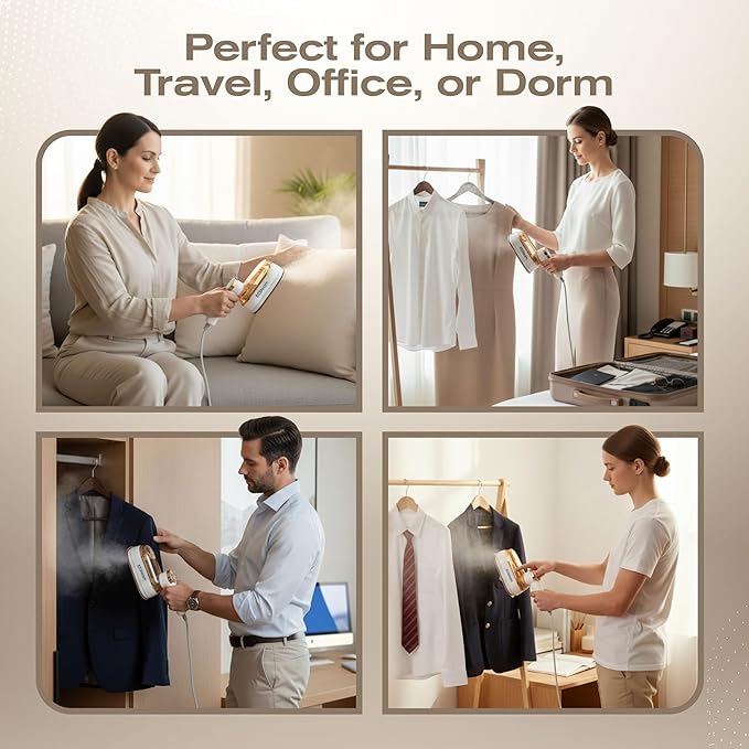 Steamer for Clothes &amp Iron 2 in 1 Portable Clothes Steamer Handheld &amp Travel Steam Iron for Clothes 1200W 20s Fast Heat-Up Foldable Design 180ml Tank 23 Min Steam 120V Wrinkle Remover