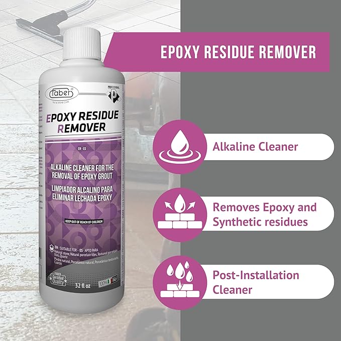 FABER Epoxy Residue Remover Alkaline Cleaner (950mL) Removes Epoxy Grout Residue and Film Paint and Other Synthetic Residue