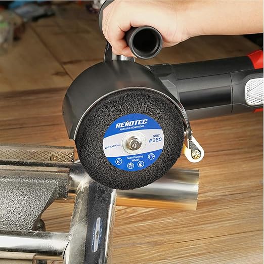 4x4 Non-Woven Polishing Wheel Very Fine Grit 280 4 Pk S/C for Metal and Wood Surface Polishing