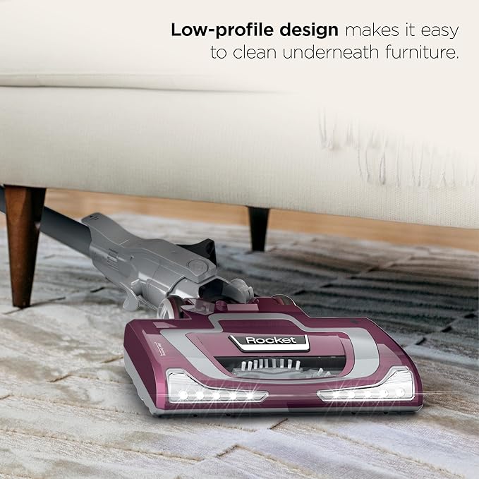 Shark HV322 Rocket Pet Plus Corded Stick Vacuum with LED Headlights XL Dust Cup Lightweight Perfect for Pet Hair Pickup Converts to a Hand Vacuum with (2) Pet Attachments Bordeaux/Silver